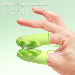 Brosse à <span class=keywords><strong>dents</strong></span> pour <span class=keywords><strong>chien</strong></span> 135 poils enveloppants pour un nettoyage facile des <span class=keywords><strong>dents</strong></span>, brosse à <span class=keywords><strong>dents</strong></span> double doigt pour soins dentaires pour chiots, chats et animaux de compagnie de taille moyenne - Product Image 6