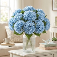 Nouveau bouquet d'hortensias en soie réaliste, 3 feuilles, 96 pétales, fleurs artificielles, décoration de mariage, décoration de la maison, arrangements floraux, photographie