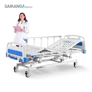 Three crank manual hospital a3w professional service high quality no hospital bed bed cn lifetime saikang metal epoxy polyester powder coated