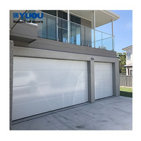 Puertas de garaje aisladas para casas Casa residencial Coche Acero galvanizado 16x8 Panel empotrado Puerta de garaje