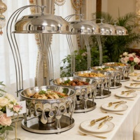 Hotel-Chafing-Dish-Set: Runde Speisenwärmer für Buffets, Hochzeiten und Catering, Luxuriöse Chafing-Dishes für Restaurants