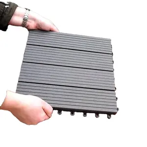 Wood Plastic Composite Patio Deck Tiles DIY Interlocking Decking Tiles Outdoor