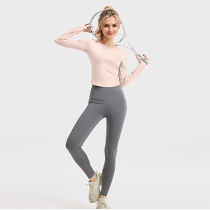 เสื้อยืดโยคะแขนยาวผู้หญิง น้ำหนักเบา ระบายอากาศได้ดี แห้งเร็ว เหมาะสำหรับออกกำลังกาย ฟิตเนส วิ่ง ขายส่ง - Product Image 5