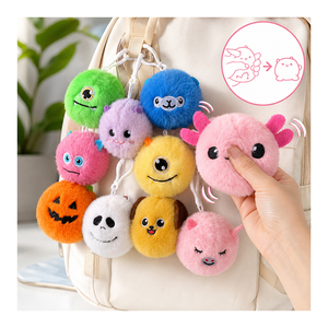 Lot de 12 balles sensorielles rebondissantes à vison, jouet sensoriel à visage amusant, avec cœur élastique, pour sacs de récompenses scolaires et collection de fêtes - Product Image 3