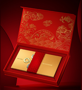 Kotak hadiah cap laris kualitas tinggi Tahun Baru Tahun Baru kotak kemasan Logo cetak hadiah bisnis amplop merah - Product Image 1