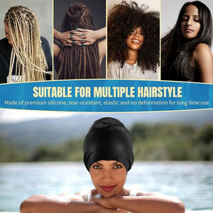 Bonnet de bain en silicone extra large pour femmes, adapté aux cheveux tressés très longs et épais, couverture complète pour les tresses longues - Product Image 2