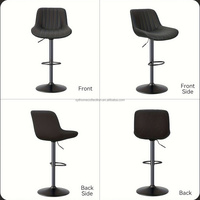 Tabourets de bar pivotants modernes réglables avec dossier, chaises îlot en cuir de performance à hauteur de comptoir pour la cuisine à domicile
