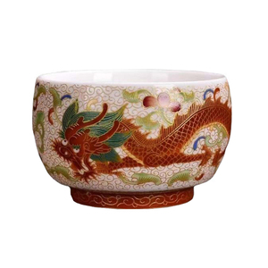 Enamel Master <b>Cup</b> Ceramic Dragon and Pair Kung Fu <b>Tea</b> Set <b>Large</b> Bowl Gift - Product Image 1