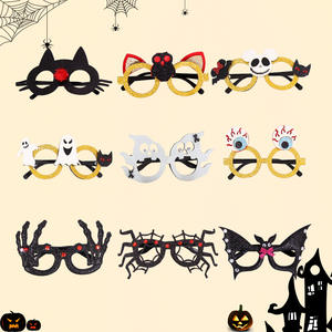 Lunettes décoratives amusantes HLC pour Halloween, accessoires <span class=keywords><strong>photo</strong></span>, fournitures de fête : Citrouille, Araignée, Fantôme, Chauve-souris, Crâne, Œil, Lunettes de soleil - Product Image 2