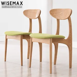 WISEMAX mobilya Nordic katı ahşap çerçeve restoran danimarka tasarım otel cafe shop PU deri bistro Hans Wegner sandalye