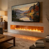 Cheminée électrique sans fumée pour intérieur, foyer 3D à vapeur d'eau, flamme LED, couleur personnalisée, acier inoxydable, autoportante