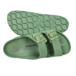 Valleverde Sandales à enfiler pour femme Vert militaire 37 Chaussures confortables à talon bas - Product Image 6