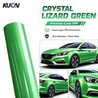 Film de protection de peinture TPU vert brillant KUCAI, auto-réparant, 60 pouces x 50 pieds, film TPU PPF coloré, 1,52*15M/rouleau