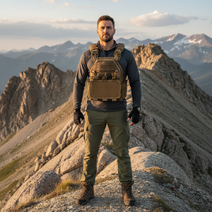 Gilet tactique porte-plaque à dégagement rapide découpé au laser, réglable et respirant, pour entraînement extérieur et sécurité - Product Image 6