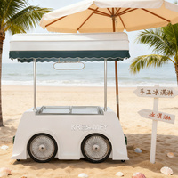 Chariot mobile de vente ambulante de crème glacée avec armoire congélateur en acier galvanisé résistant à la rouille pour la vente de rue