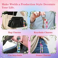 Kit de fabrication de porte-clés perlés DIY avec perles lettres en acrylique, fermoirs mousquetons et pendentifs pour sacs, téléphones, bijoux et cadeaux artisanaux