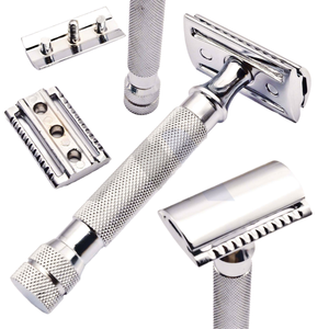 Rasoir de sécurité à lame unique en acier inoxydable pour homme, rasoir à double tranchant à marque privée pour le visage - Product Image 6