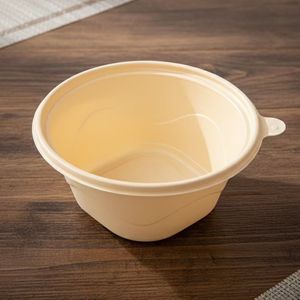 Conteneur alimentaire biodégradable en amidon de maïs écologique de 19,5 cm, boîte à lunch jetable micro-ondable pour la restauration à <span class=keywords><strong>emporter</strong></span> - Product Image 4
