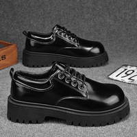 Mocassins à plateforme pour hommes, décontractés et habillés, avec boucle mors de cheval, semelle épaisse, à lacets