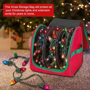 Sac de rangement pour lumières de Noël en gros, personnalisé, en Oxford 600D, durable, imperméable, sac portable pour la maison, grande boîte de rangement - Product Image 5