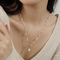 Gogem Vintage Barock Perlenkette mit OT-Verschluss Extra lange Pullover kette Unregelmäßige natürliche Perlenkette für Frauen