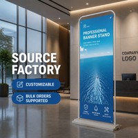 Stand Banner Bingkai Pintu Pabrik 60*160cm 80*180cm, Cetak Poster Logam Custom dengan Alas Tangki Air