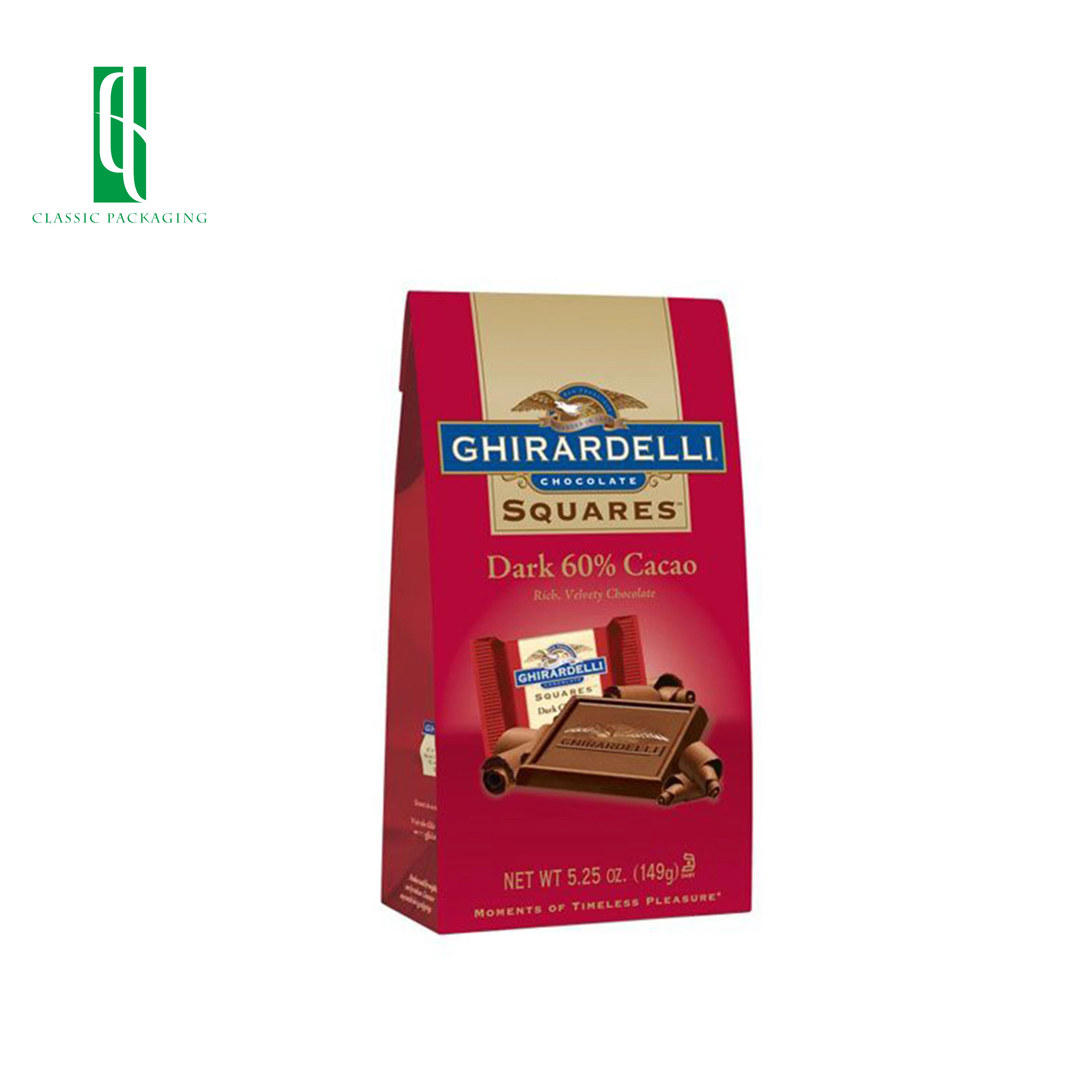 Kleine Hoeveelheid Geur Proof Hersluitbare Eetbare Zuivel Melk Chocolade Mylar Zakken Plastic Chocolade Vending Tas