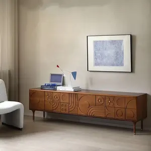 Italian Stainless Steel Meuble Tv Living Room Furniture Set Tv Cabinet Wood caveTable Modern Tv Cabinet