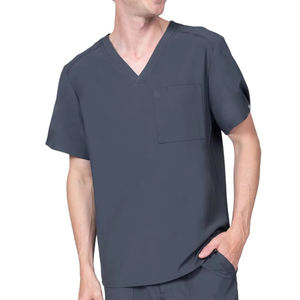 Ensemble de tenues médicales en tricot de haute qualité avec logo personnalisé, haut à manches courtes et pantalon de jogging, vente en gros - Product Image 5