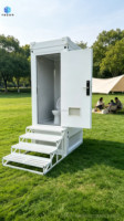 Toilettes mobiles préfabriquées monobloc avec équipements sanitaires complets, toilettes publiques portables, escalier, utilisation en villa, design moderne