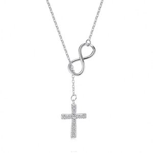 Dylam in Stock No Moq New Design Charm <b>Cross</b> Infinity Pendant Necklace Romantic 18K Gold Plated Women Necklaces - Product Image 1