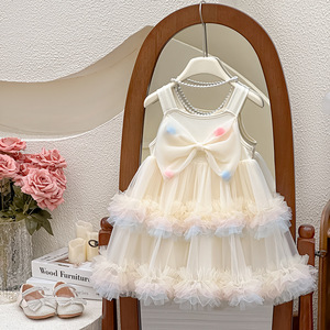 2025 Summer New Girls' Strap <strong>Dress</strong> Stylish Princess Tutu <strong>Fairy</strong> Puffy <strong>Dress</strong> Lace Decoration O-Neck Sweet for 8-Year-Old Children - Product Image 2