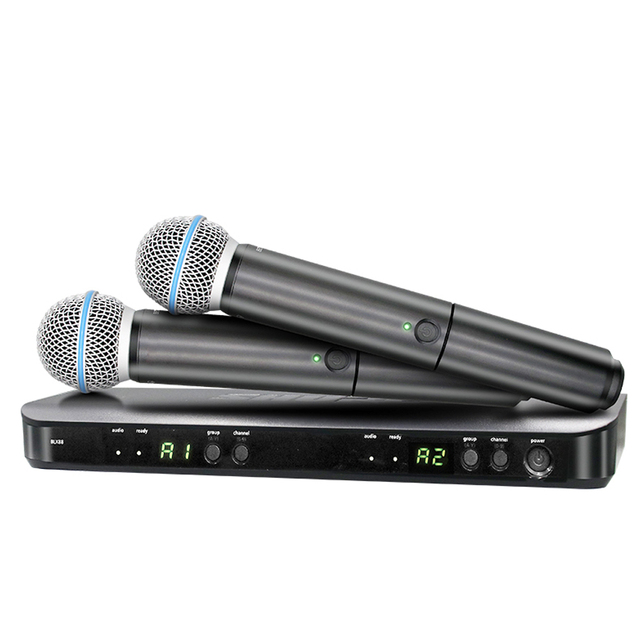 BLX288/SIM58a Dual Vocal Wireless System with Two SIM58a Handheld Transmitters Dynamic Microphone for Performance Podcast Mic