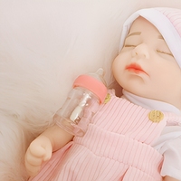 LOULOU Poupée Bébé Reborn Réaliste en Silicone Solide Rose, Jouet Compagnon pour Bébé