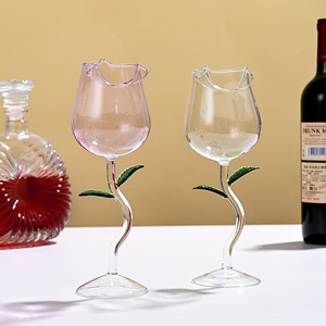 Botella de agua con forma de Rosa <span class=keywords><strong>Irregular</strong></span> para pareja, vaso de cristal para vino tinto, para el Día de San Valentín - Product Image 2