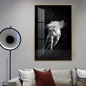 <span class=keywords><strong>Blanc</strong></span> course <span class=keywords><strong>cheval</strong></span> peinture animal luxe mur art pour la maison décoration murale photo impression toile <span class=keywords><strong>et</strong></span> affiches moderne - Product Image 3