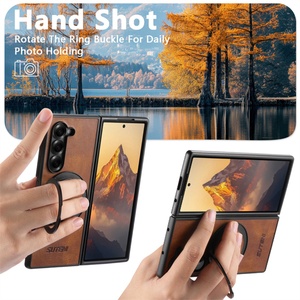 Lujo 360 °   Funda con Soporte Magnético Giratorio y Carga Inalámbrica para Samsung Z Fold 7 6 5, Carcasa Plegable Antigolpes para Teléfono Móvil - Product Image 3
