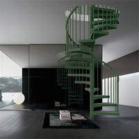 Escalier en spirale préfabriqué en acier pour économiser de l'espace, kit d'escalier circulaire pour petit appartement ou grenier