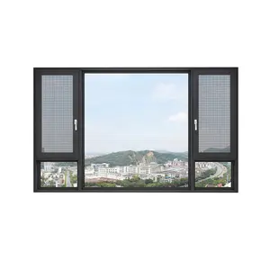 사용자 정의 이중 유리 간단한 디자인 알루미늄 울트라 좁은 프레임 발코니 창 알루미늄 프레임 여닫이 집 창문