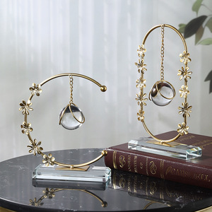 Mystic Arts Floral Wreath <b>Crystal</b> <b>Ball</b> Ornament Metal European Style Home Office Decor Gift 7144F - Product Image 1