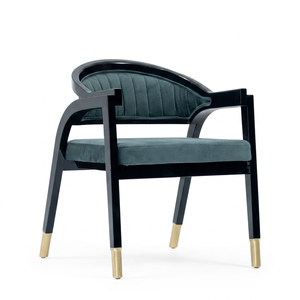 Modern <b>Dining</b> Chair Upholstered Side Chair Curved Back <b>Armchair</b> Velvet Seat Metal Legs <b>Dining</b> Room Furniture Home Furniture - Product Image 1