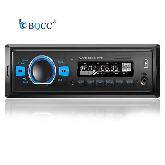 BQCC1 DIN Car MP3 Player Stereo DAB Autoradio 12V In-Dash FM Receiver BT AUX-in SD USB AI Voice Variable Light Screen Display