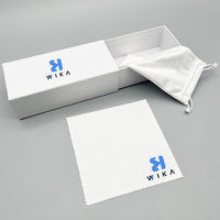 Ensemble d'emballage de voyage personnalisé : Étui à lunettes, boîte en papier, lunettes de soleil avec logo personnalisé en relief, étui et chiffon inclus