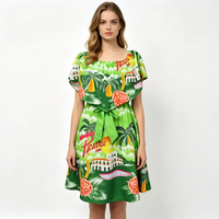 Robe longue d'été florale pour femme, style décontracté uni, taille unique, éco-responsable, avec jupe à taille naturelle