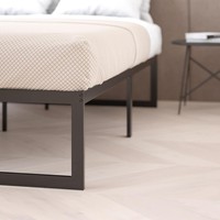 Cadre de lit réglable pleine grandeur en métal noir moderne AAG - Conception convertible et rotative durable pour chambre à coucher, salon, hôtel