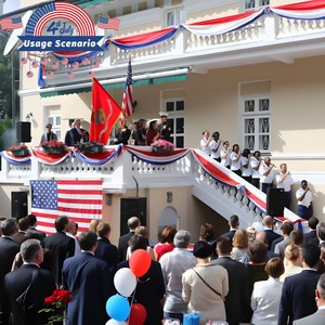 Conjunto de decoración de patio al aire libre del Día DE LA Independencia americana, pancartas de fiesta coloridas que incluyen pancarta pareado - Product Image 5