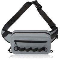Sac banane de pêche étanche 3,3 L à coque rigide résistante à l'usure, avec système Molle et anneau en D, idéal pour la pêche en ruisseau, le camping et la pêche toute la journée