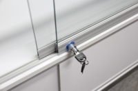 Vente flash HIKUYA KY516 Vitrine à vision complète en verre trempé avec cadre en MDF, couleur personnalisable pour les magasins de détail et les musées