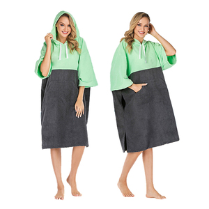 Parka de surf doublée <span class=keywords><strong>Sherpa</strong></span> à manches longues pour adulte Parka de bain unisexe imperméable Combinaison à capuche Robe à <span class=keywords><strong>langer</strong></span> Manteau chaud Poncho de surf - Product Image 2