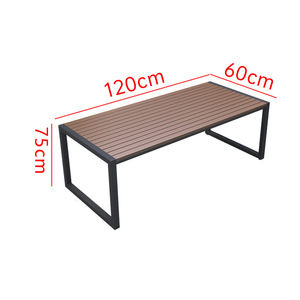 Ensemble de <span class=keywords><strong>table</strong></span> et de chaises de jardin modernes pour l'extérieur, résistant aux intempéries, en fer et en bois, pour une utilisation dans les parcs et les cours - Product Image 5